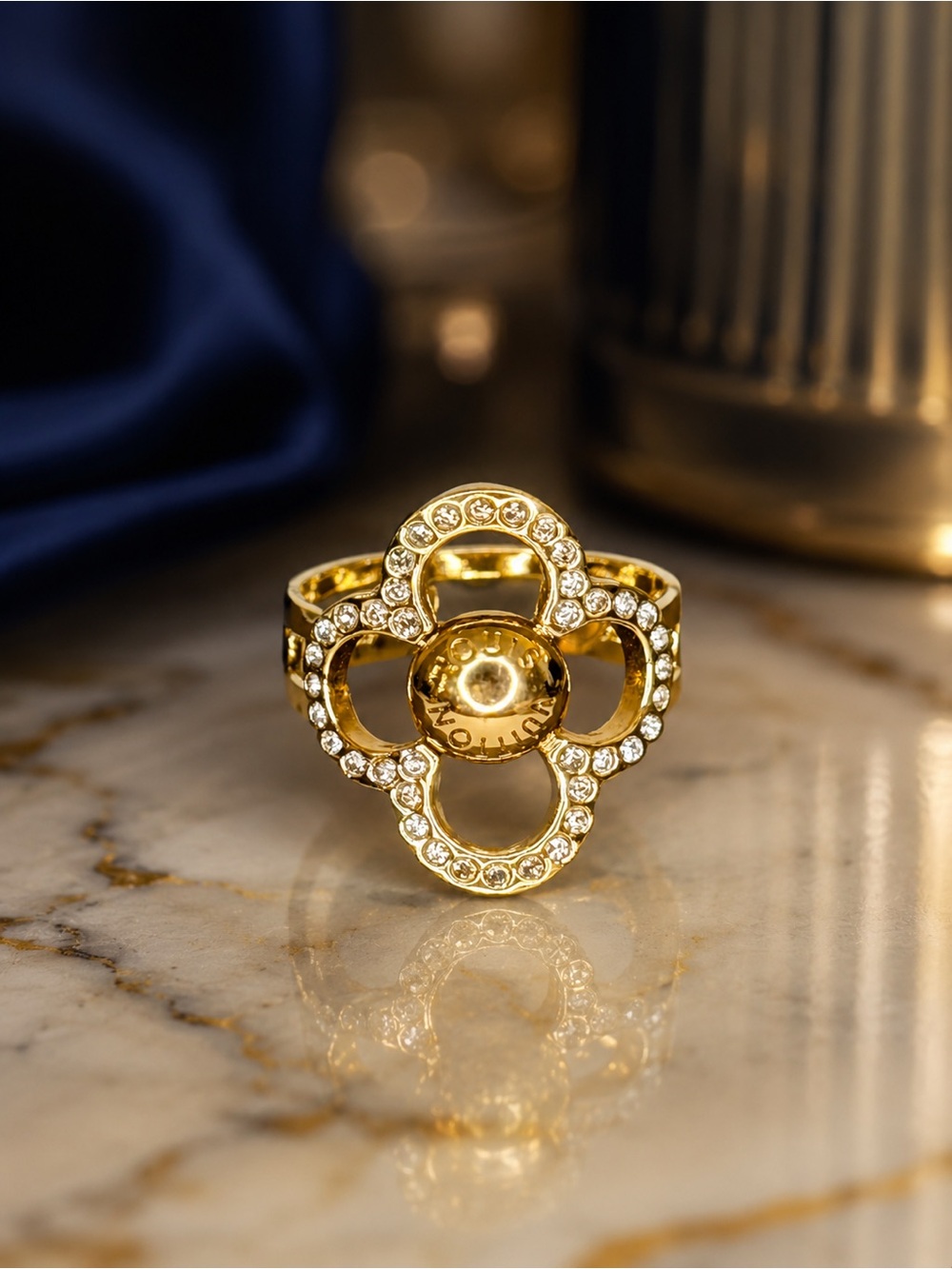 Louis Vuitton Gold Flower Ring – Size 7 | Full Set